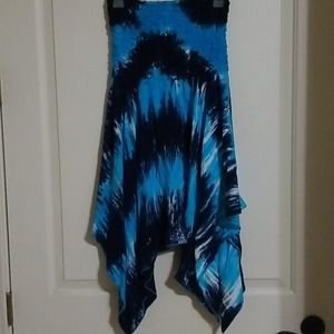 Tie dye blue and cyan dress (one size)
